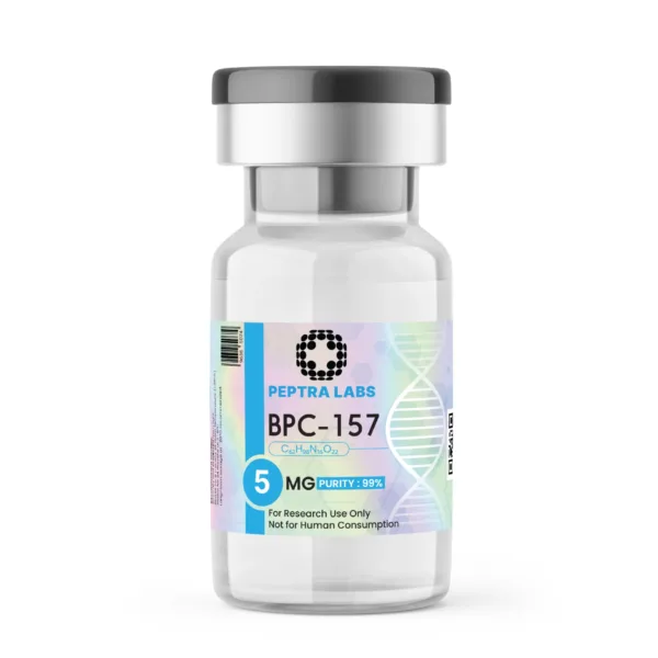 BPC-157 5 mg – research peptide vial, label purity 99%, Peptra Labs