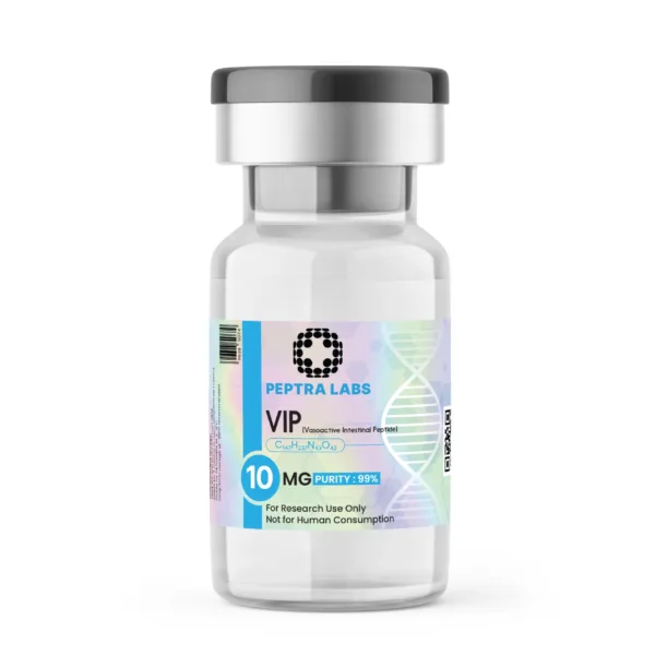 VIP 10 mg – research peptide vial, label purity 99%, Peptra Labs
