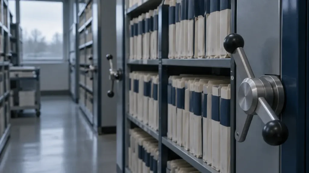 GLP-1 receptor agonists study represented by anonymised clinical record folders in a hospital archive.