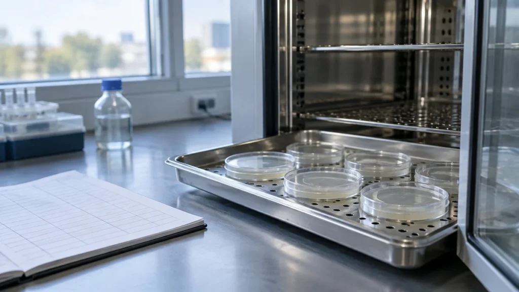 Laboratory culture dishes used in oocyte research