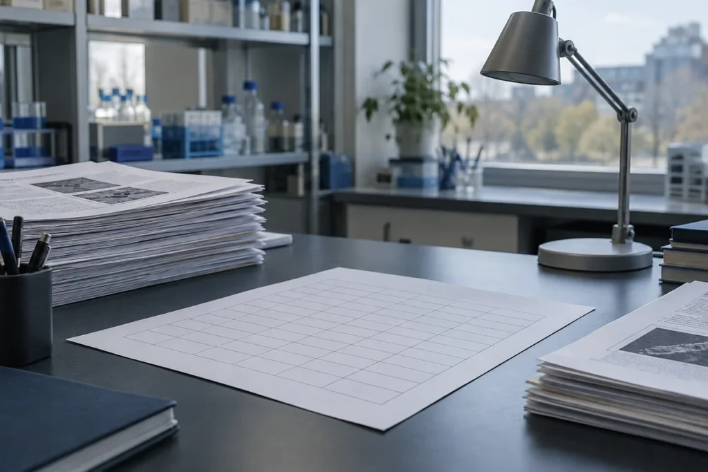 GLP-1 gastrointestinal effects evidence matrix on a research desk